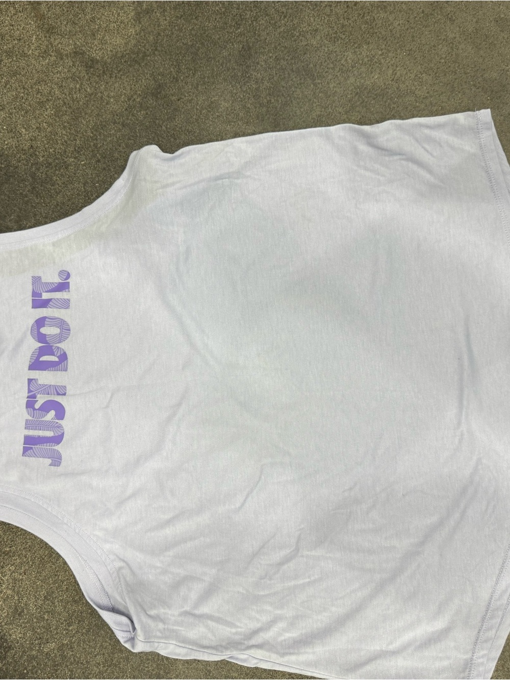 Nike light purple Tank Top with Lavender "Just Do It." Print